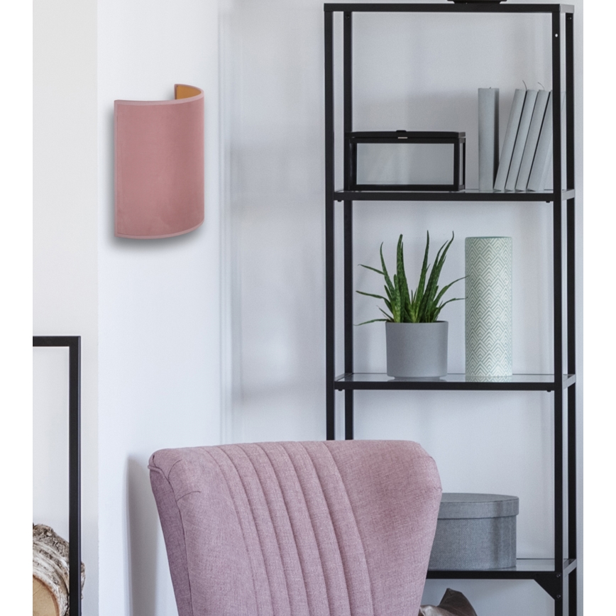 Brilagi - Væglampe VELVET 1xE27/40W/230V lyserød