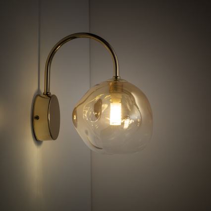 Brilagi - Væglampe VULCANO 1xG9/8W/230V guld/røgfarvet beige