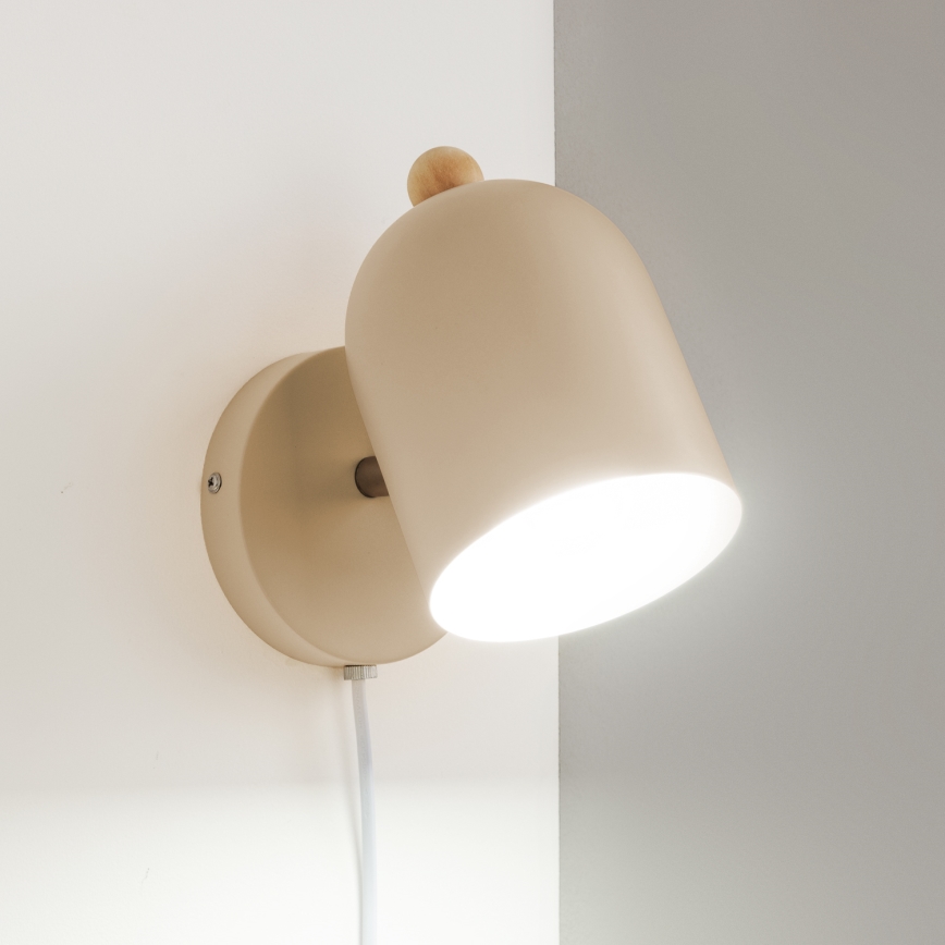 Brilagi - Vægmonteret spotlampe GALLION 1xE27/15W/230V beige
