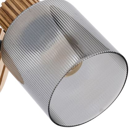 Brilagi - Vægspot HYGGE 1xE14/15W/230V gummitræ/røgfarvet