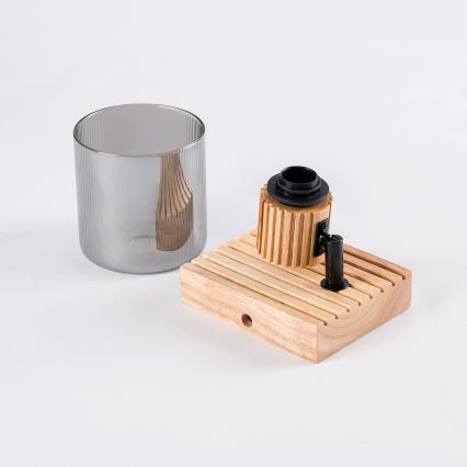 Brilagi - Vægspot HYGGE 1xE14/15W/230V gummitræ/røgfarvet