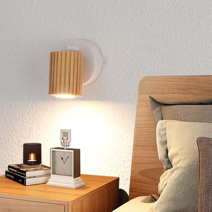 Brilagi - Vægspot MODERN WOOD 1xGU10/8W/230V træ/hvid