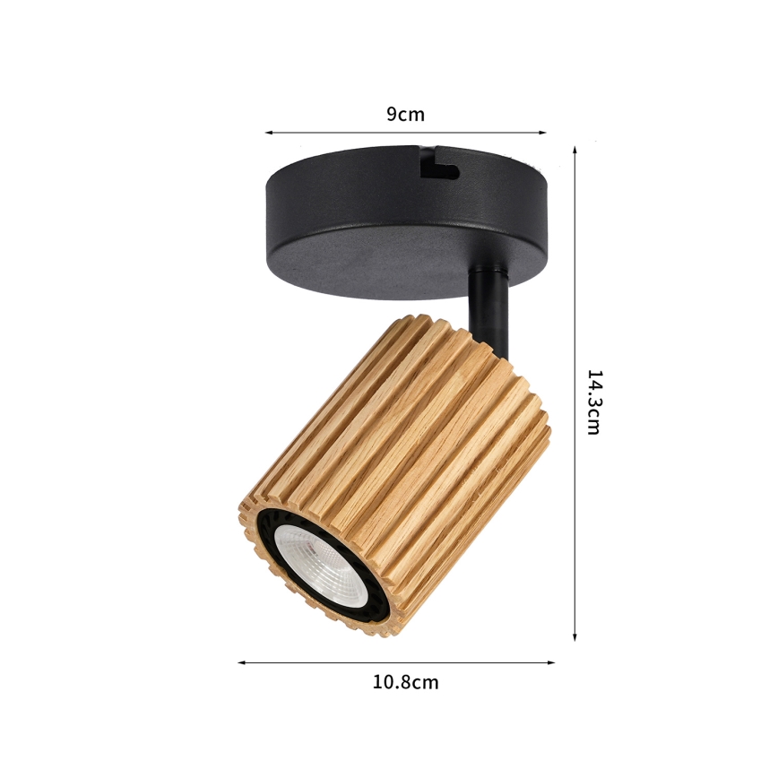 Brilagi - Vægspot MODERN WOOD 1xGU10/8W/230V træ/sort