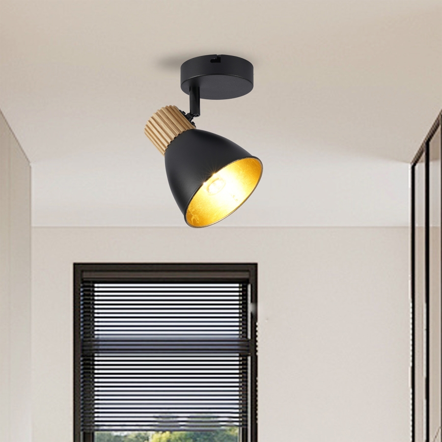 Brilagi - Vægspot ODENSE 1xE14/10W/230V træ/sort