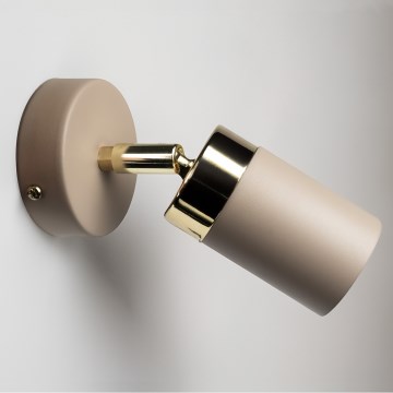 Brilagi - Vægspot POKER 1xGU10/25W/230V beige/guldfarvet