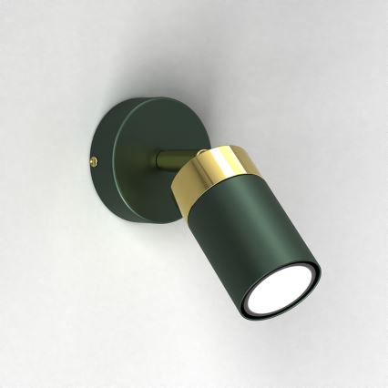 Brilagi - Vægspot POKER 1xGU10/25W/230V grøn/guldfarvet