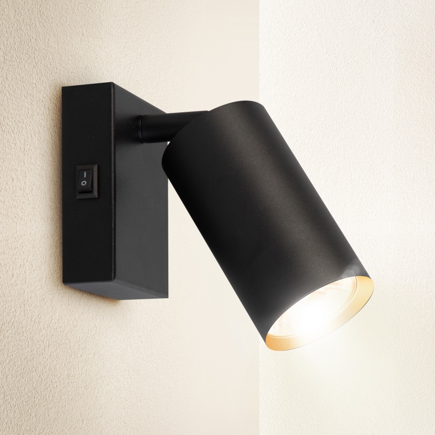 Brilagi - Vægspot SELE 1xGU10/30W/230V sort/guldfarvet