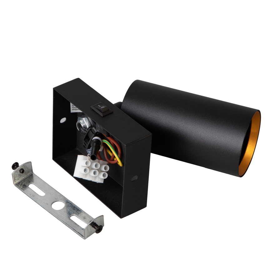 Brilagi - Vægspot SELE 1xGU10/30W/230V sort/guldfarvet