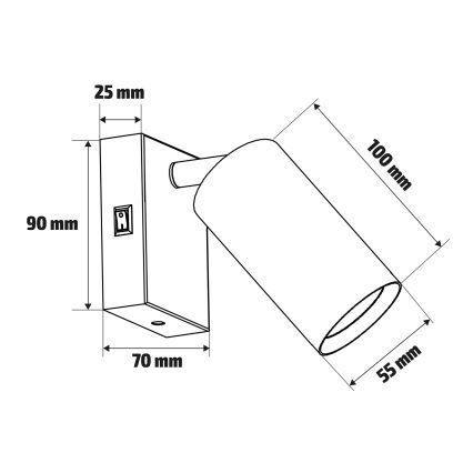 Brilagi - Vægspot SELE 1xGU10/30W/230V sort
