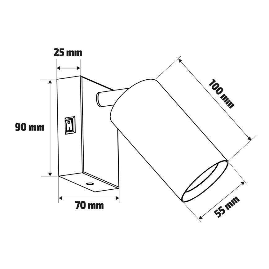 Brilagi - Vægspot SELE 1xGU10/30W/230V sort