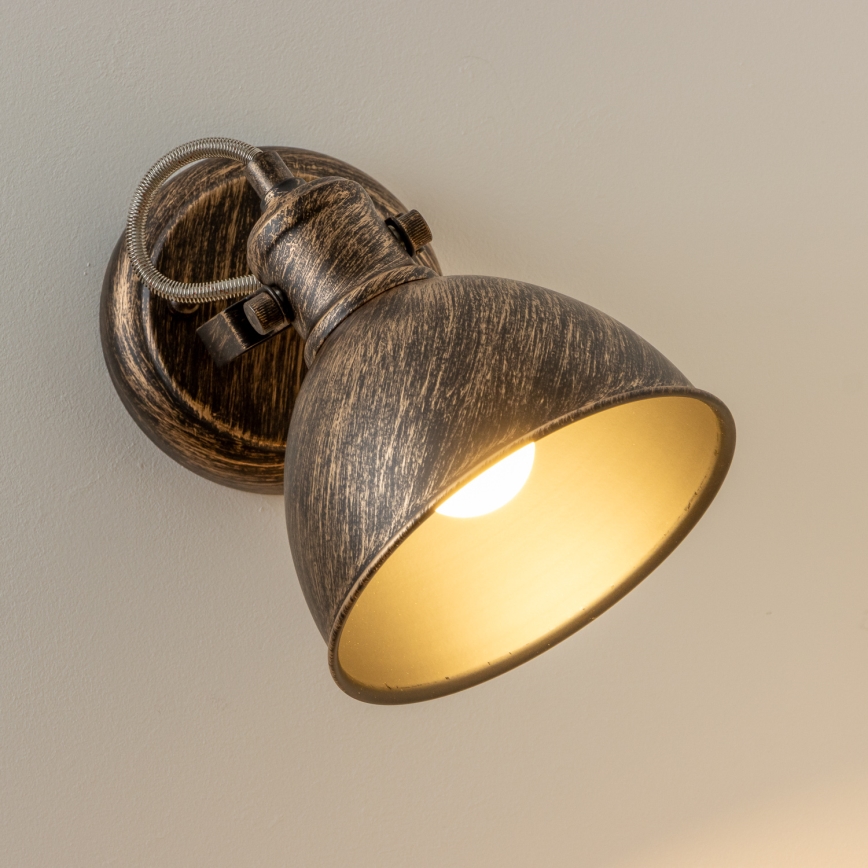 Brilagi - Vægspot TECHNO 1xE27/60W/230V bronze/patina