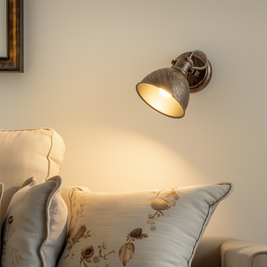 Brilagi - Vægspot TECHNO 1xE27/60W/230V bronze/patina