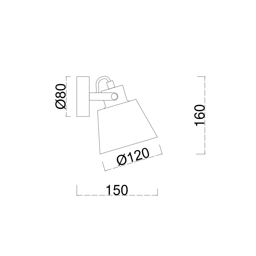 Brilagi - Vægspot TECHNO 1xE27/60W/230V sort