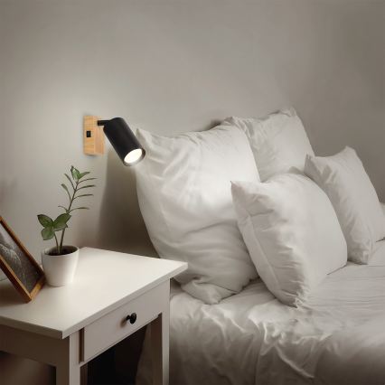 Brilagi - Vægspotlampe SELE 1xGU10/30W/230V sort/egedekor