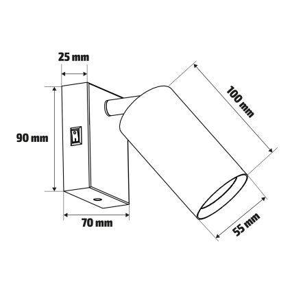Brilagi - Vægspotlampe SELE 1xGU10/30W/230V sort/egedekor