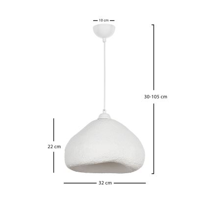 Brilagi - WABI SABI pendel med ledning, 1xE27/40W/230V, Ø 32 cm, hvid