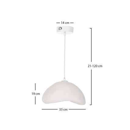Brilagi - WABI SABI pendel på kabel 1xE27/40W/230V Ø 33 cm, hvid