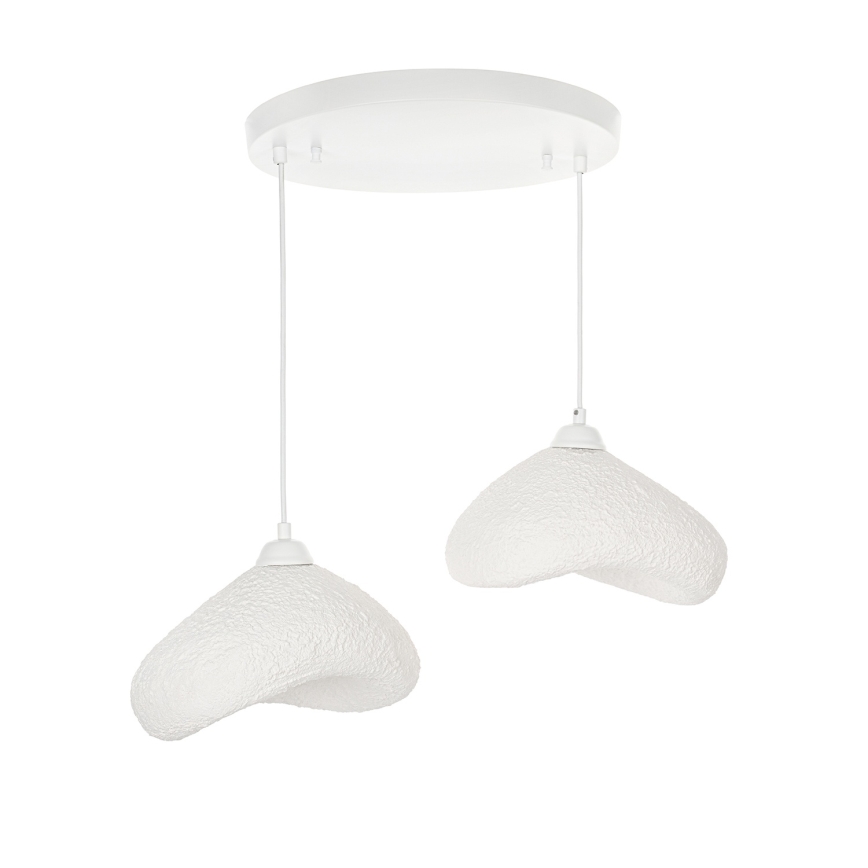 Brilagi - WABI SABI pendel på kabel 2xE27/40W/230V Ø 45 cm hvid