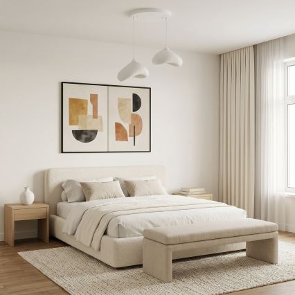 Brilagi - WABI SABI pendel på kabel 2xE27/40W/230V Ø 45 cm hvid