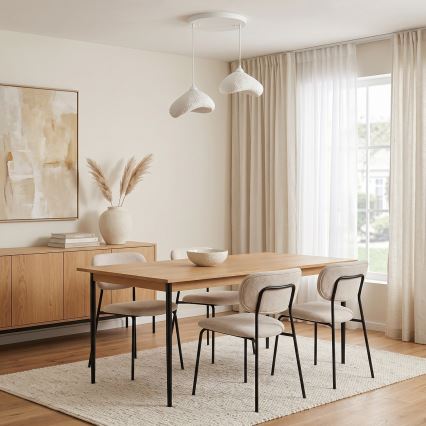 Brilagi - WABI SABI pendel på kabel 2xE27/40W/230V Ø 45 cm hvid
