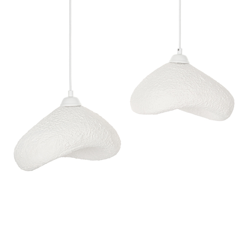 Brilagi - WABI SABI pendel på kabel 2xE27/40W/230V Ø 45 cm hvid