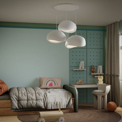 Brilagi - WABI SABI pendel på ledning 3xE27/40W/230V hvid