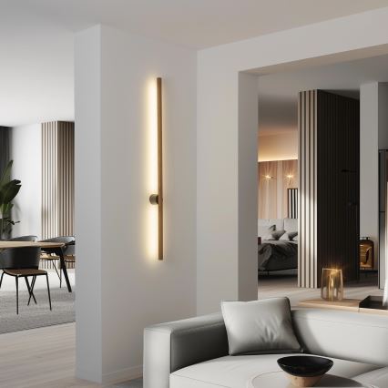 Brilagi - LED Væglampe WOODY LINE LED/12W/230V 120 cm eg valnød