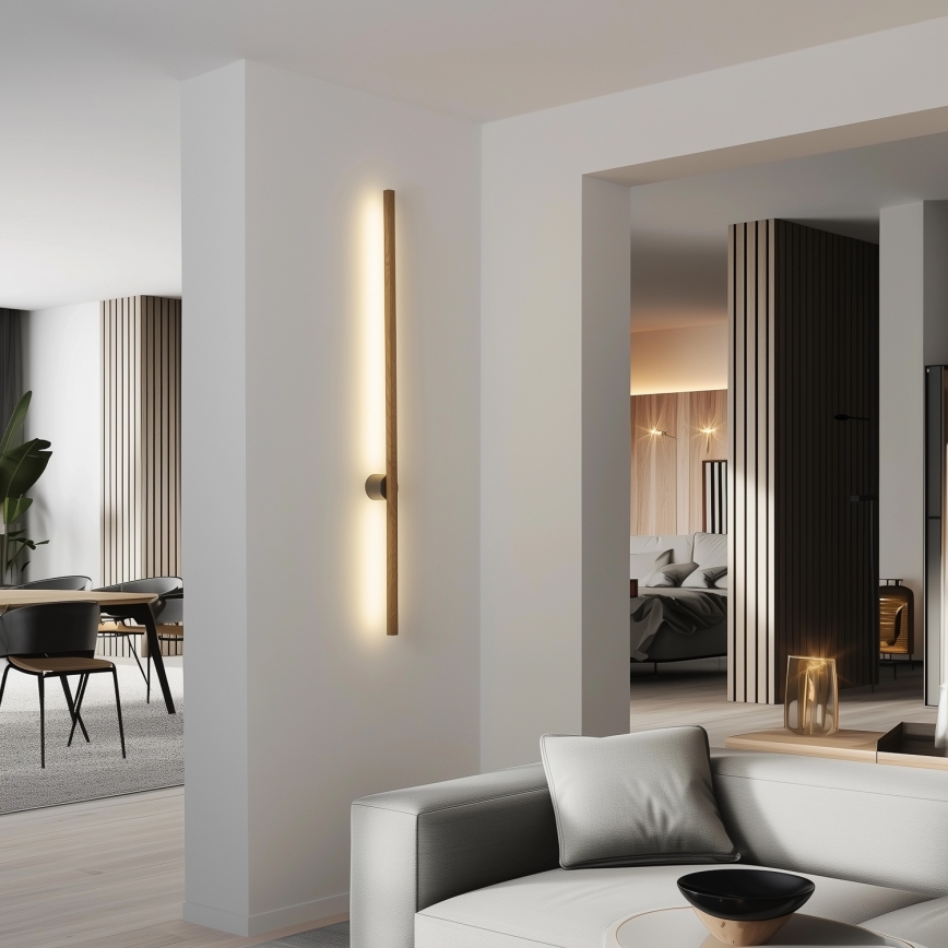 Brilagi - LED Væglampe WOODY LINE LED/12W/230V 120 cm eg valnød