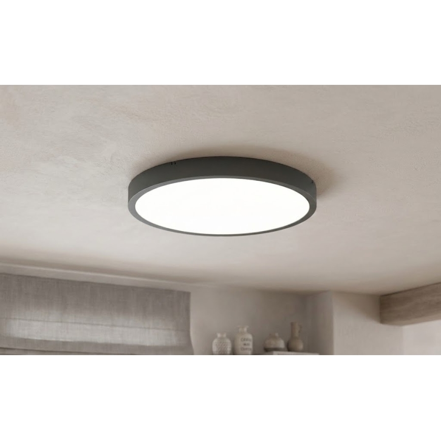 BRILAGI - LED badeværelsesloftlampe med sensor ZENNA LED/24W/230V Ø 35 cm IP44 antracit + fjernbetjening
