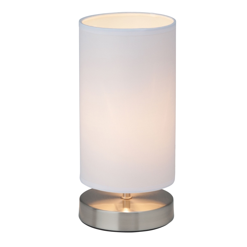 Brilliant - Bordlampe CLARIE 1xE14/40W/230V mat krom/hvid