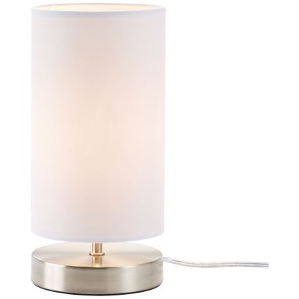 Brilliant - Bordlampe CLARIE 1xE14/40W/230V mat krom/hvid
