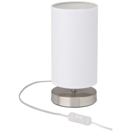 Brilliant - Bordlampe CLARIE 1xE14/40W/230V mat krom/hvid