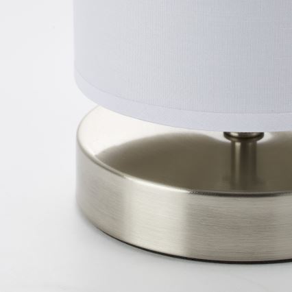 Brilliant - Bordlampe CLARIE 1xE14/40W/230V mat krom/hvid
