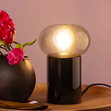 Brilliant - Bordlampe KNUT 1xE27/25W/230V sort/transparent