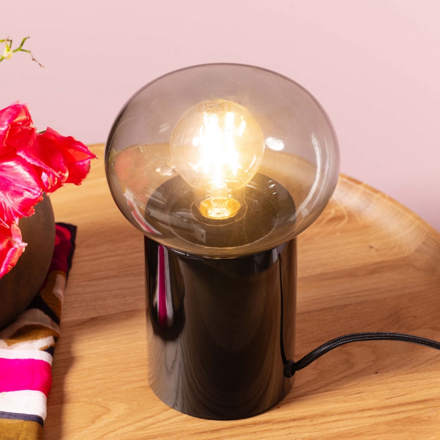 Brilliant - Bordlampe KNUT 1xE27/25W/230V sort/transparent