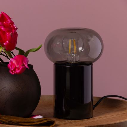 Brilliant - Bordlampe KNUT 1xE27/25W/230V sort/transparent