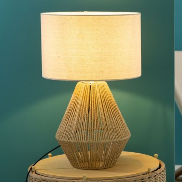 Brilliant - Bordlampe LARAINE 1xE27/42W/230V beige