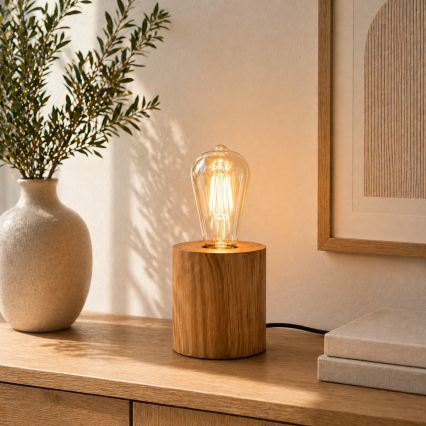 Brilliant - Bordlampe WOODRA 1xE27/20W/230V i fyrretræ