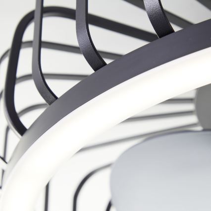 Brilliant - Dæmpbar LED-loftlampe med ventilator CAPO LED/36W/230V 2700-6500K Ø 48 cm sort + fjernbetjening