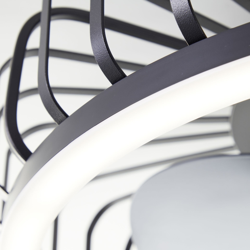 Brilliant - Dæmpbar LED-loftlampe med ventilator CAPO LED/36W/230V 2700-6500K Ø 48 cm sort + fjernbetjening