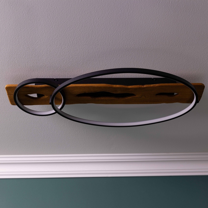 Brilliant - LED-dæmpbar loftlampe PIRUS LED/30W/230V 30x70 cm gummitræ