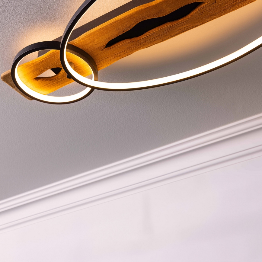 Brilliant - LED-dæmpbar loftlampe PIRUS LED/30W/230V 30x70 cm gummitræ