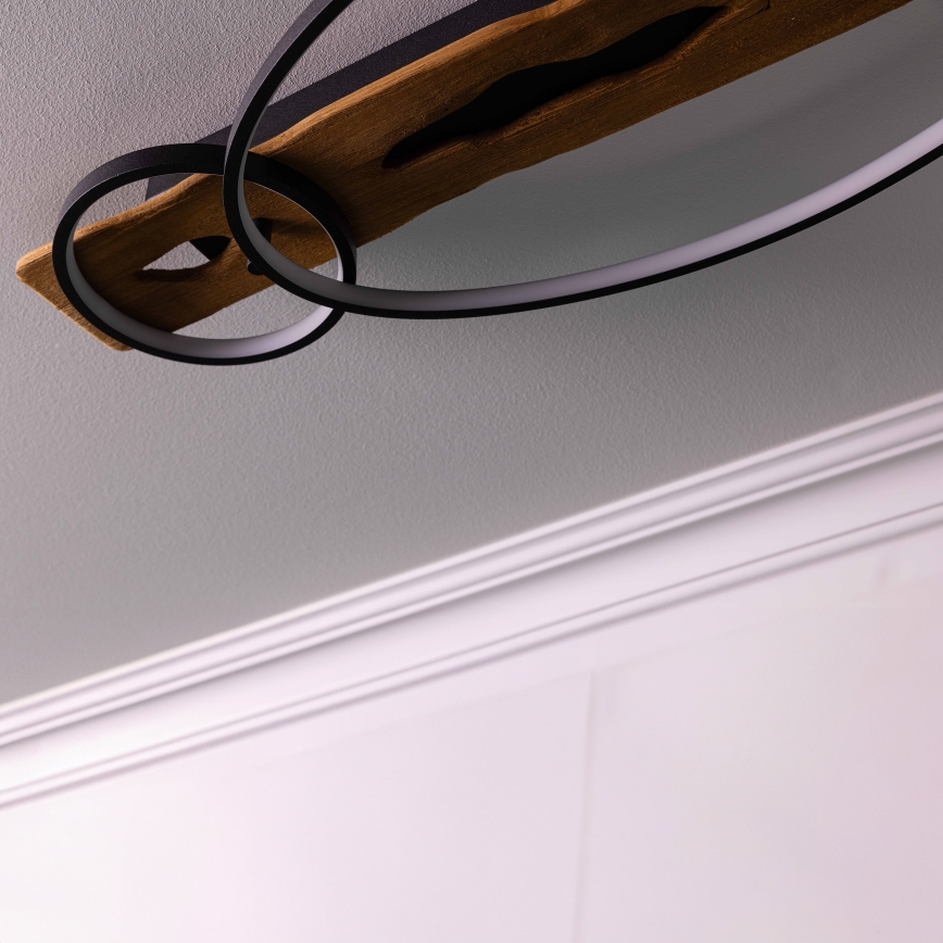 Brilliant - LED-dæmpbar loftlampe PIRUS LED/30W/230V 30x70 cm gummitræ
