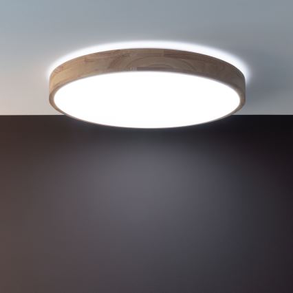 Brilliant - Dæmpbar LED-loftlampe SLIMLINE LED/60W/230V 3000-6500K Ø 45 cm gummitræ + fjernbetjening