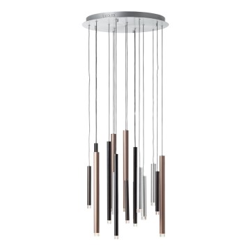 Brilliant - Dæmpbar LED-pendel på wire CEMBALO LED/70W/230V mat krom/sort/brun