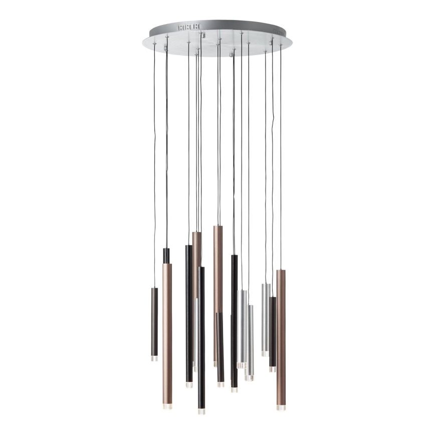 Brilliant - Dæmpbar LED-pendel på wire CEMBALO LED/70W/230V mat krom/sort/brun