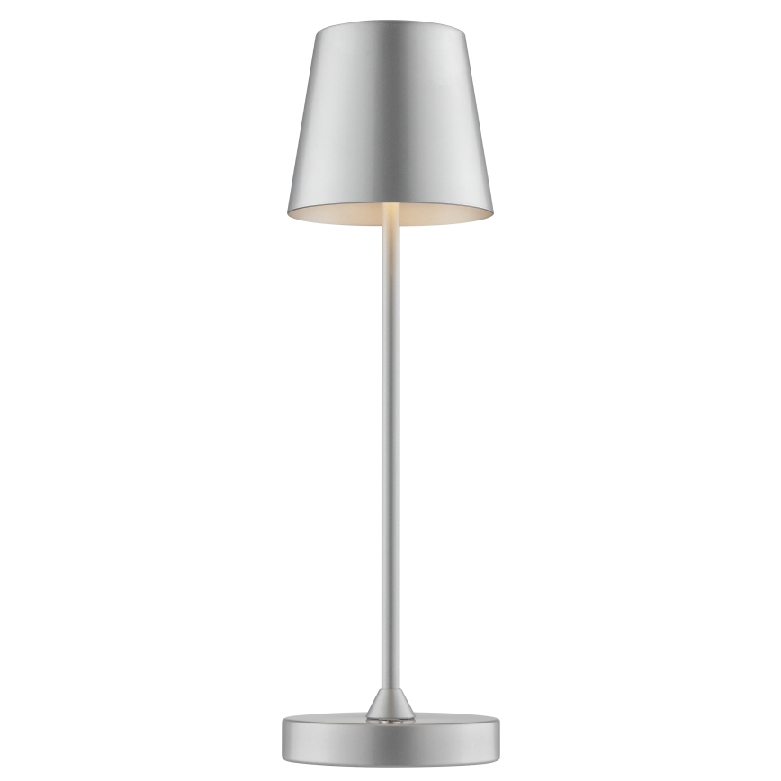 Brilliant - LED dæmpbar genopladelig berøringsbetjent udendørs bordlampe ELORA LED/2,5W/5V 2700K 2600 mAh IP44 sølv