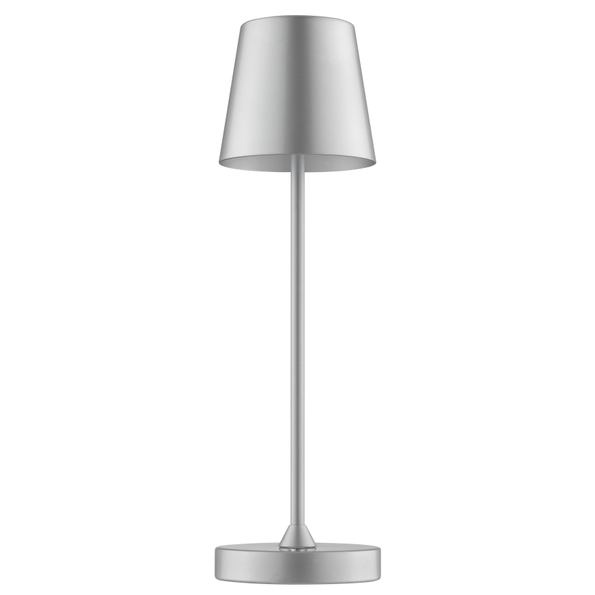 Brilliant - LED dæmpbar genopladelig berøringsbetjent udendørs bordlampe ELORA LED/2,5W/5V 2700K 2600 mAh IP44 sølv