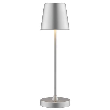 Brilliant - LED dæmpbar genopladelig berøringsbetjent udendørs bordlampe ELORA LED/2,5W/5V 2700K 2600 mAh IP44 sølv