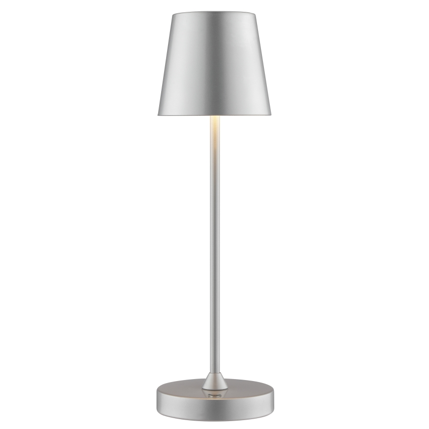 Brilliant - LED dæmpbar genopladelig berøringsbetjent udendørs bordlampe ELORA LED/2,5W/5V 2700K 2600 mAh IP44 sølv